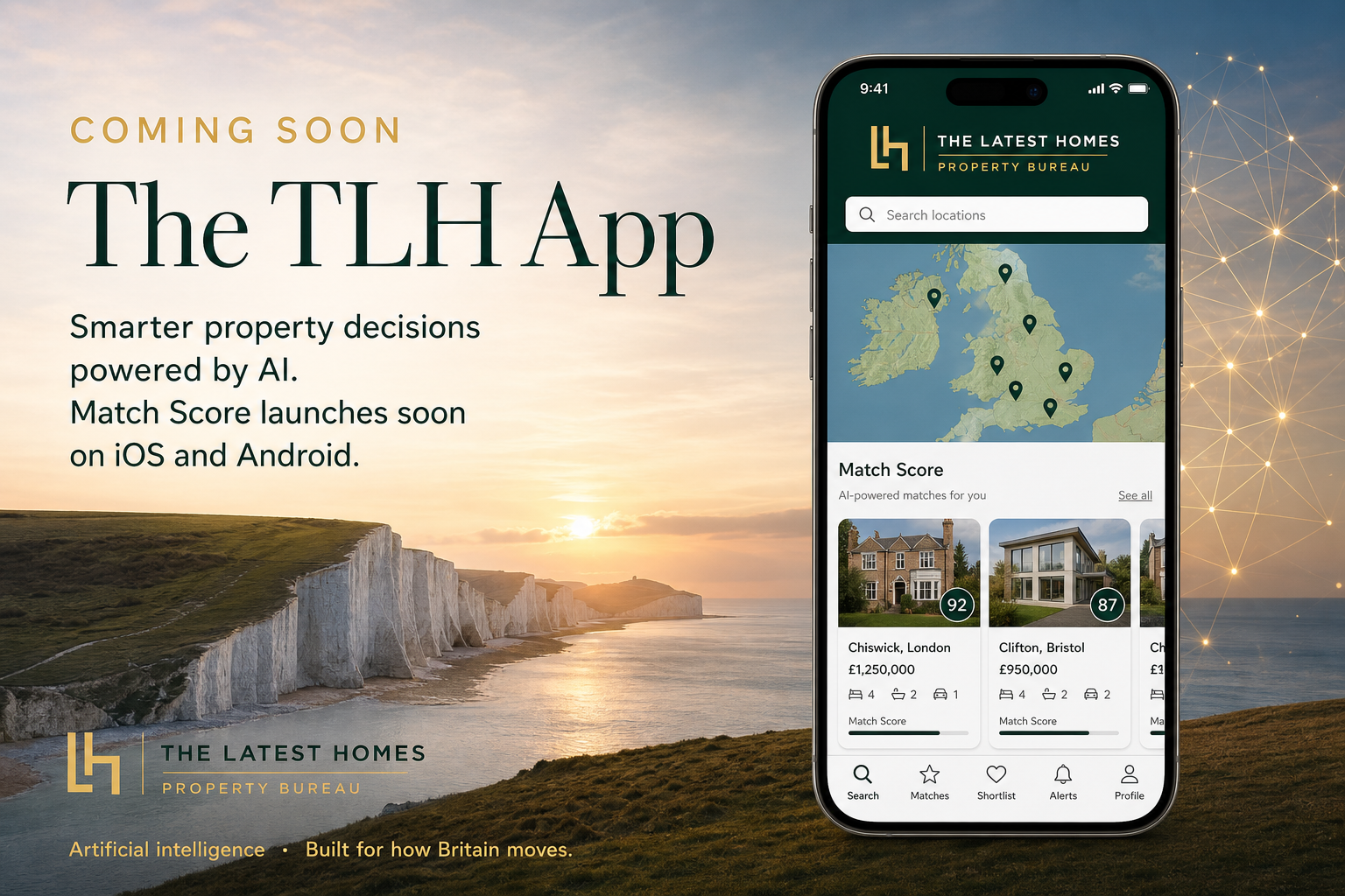 The TLH App — coming soon. AI-powered property intelligence for iOS and Android